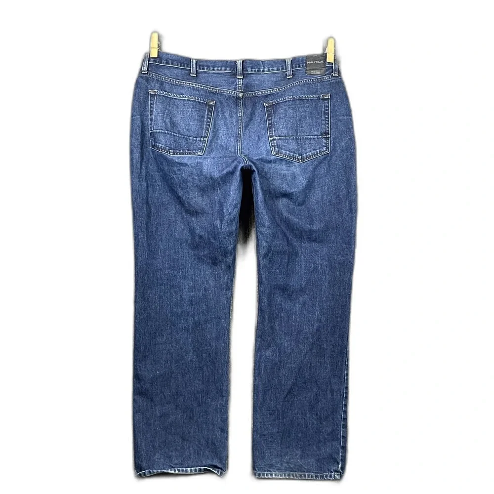Nautica Relaxed Fit Jeans Men 40x32 Blue Denim 5 Pocket Zip Fly Gorpcore Classic